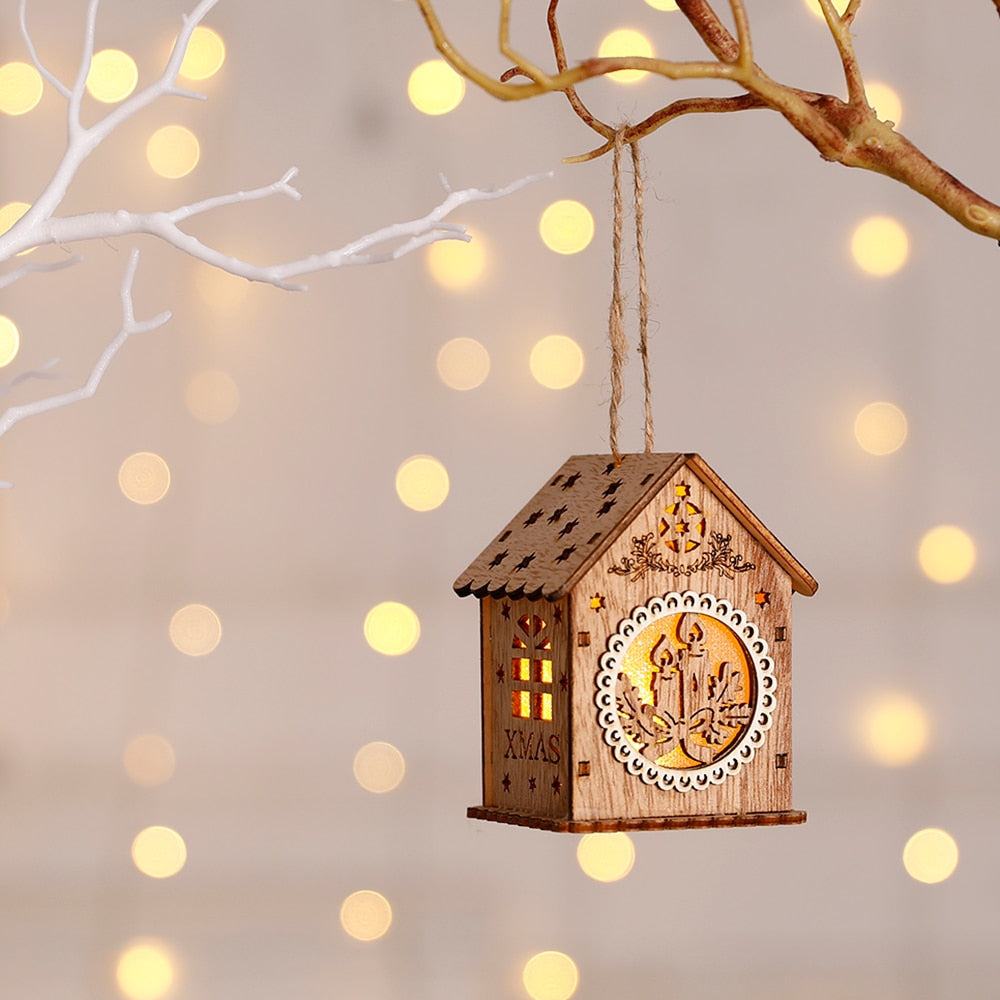 Rustic Wood Hanging Home Glow Lamp