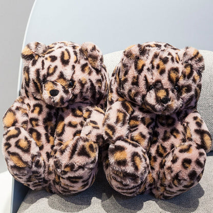 Cozy Fuzzy Bear Claw House Slippers