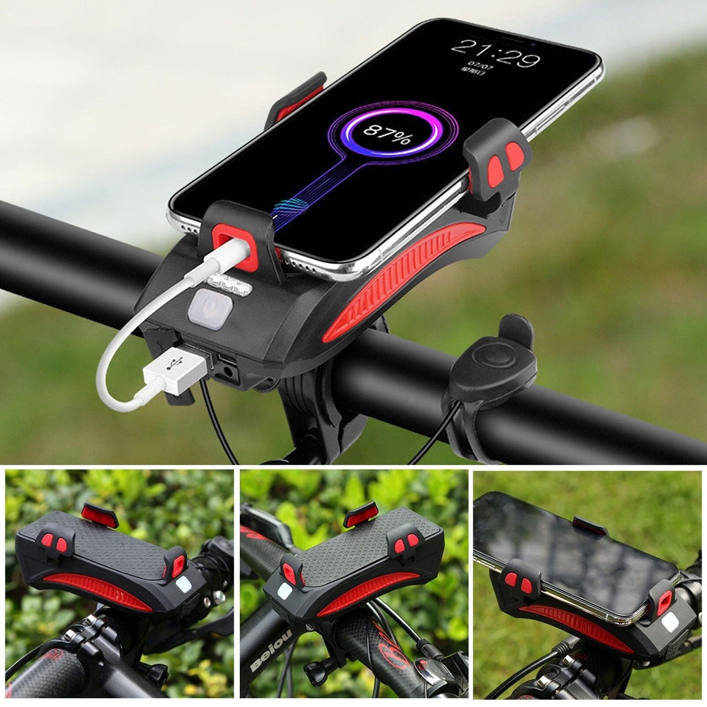 Rechargeable Bike Light with Portable Power Bank