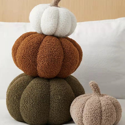 Plush Fall Pumpkin Throw Pillow