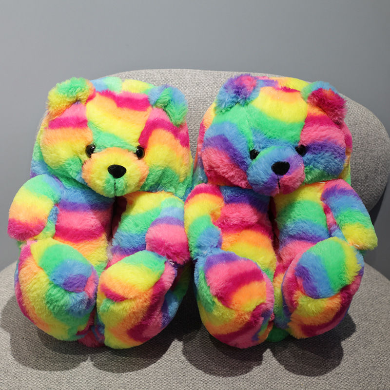 Cozy Fuzzy Bear Claw House Slippers