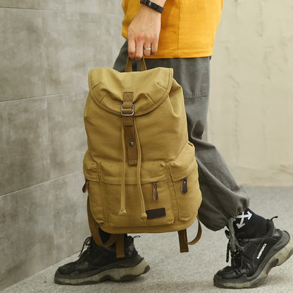 Spacious Durable Canvas Hiking Travel Backpack