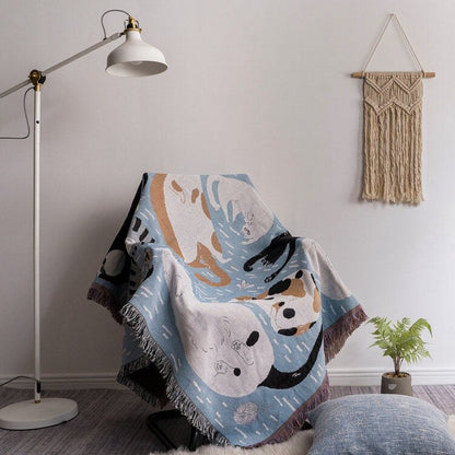 Cozy Autumn Pumpkin Throw Blanket