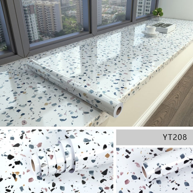 Stylish Marble Stick-On Bathroom Wallpaper