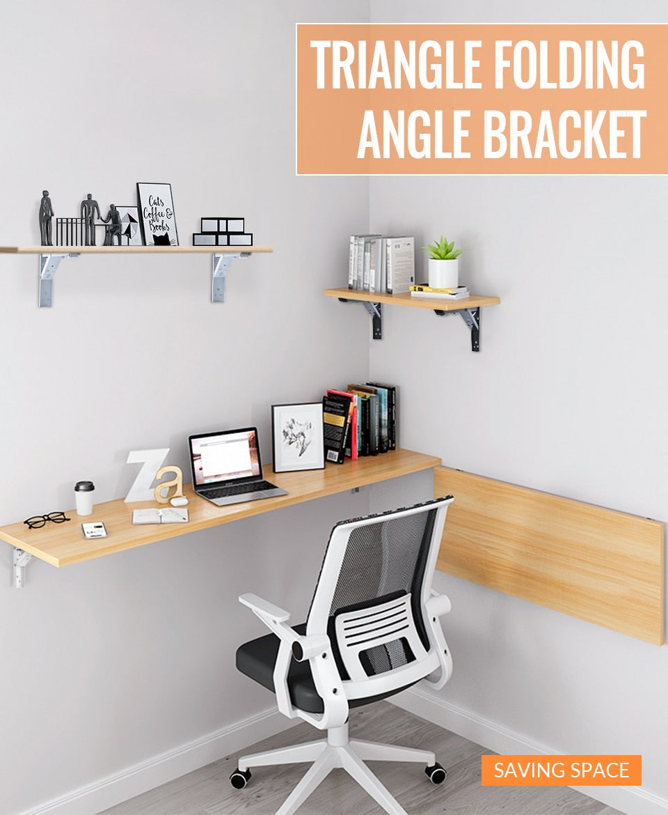 Space-Saving Wall Mount Folding Shelf Bracket