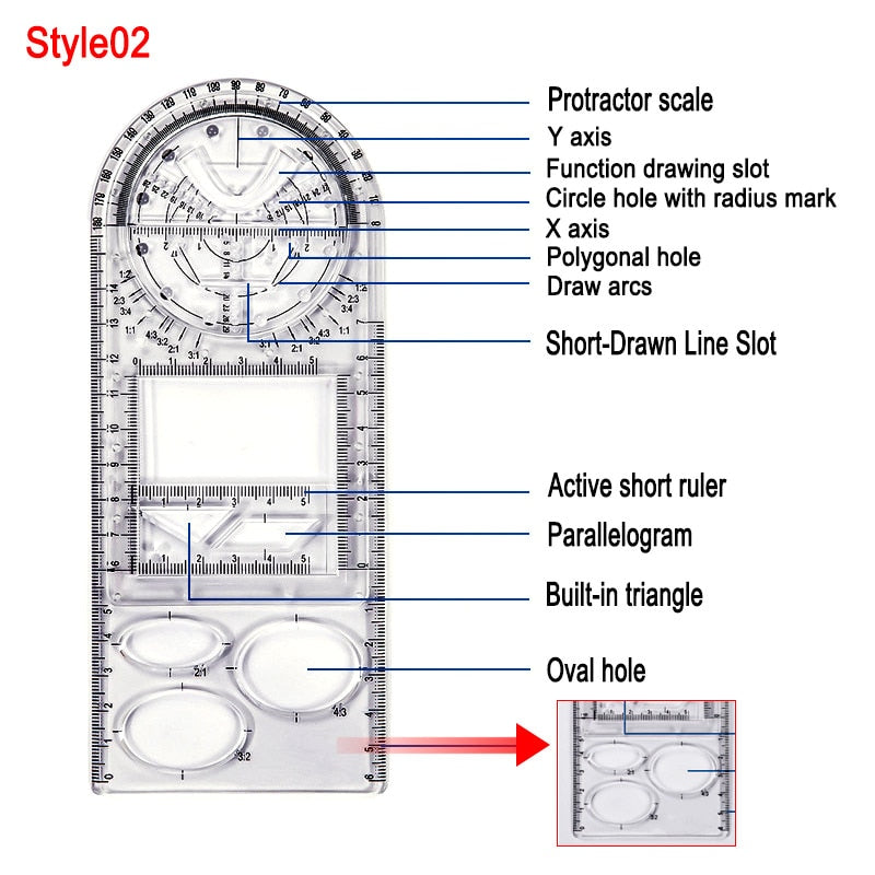 Modern Geometric Pattern Straight Edge Ruler