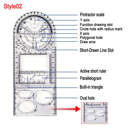 Modern Geometric Pattern Straight Edge Ruler
