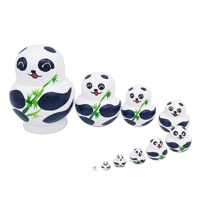 Traditional 10pc Set Wooden Nesting Dolls