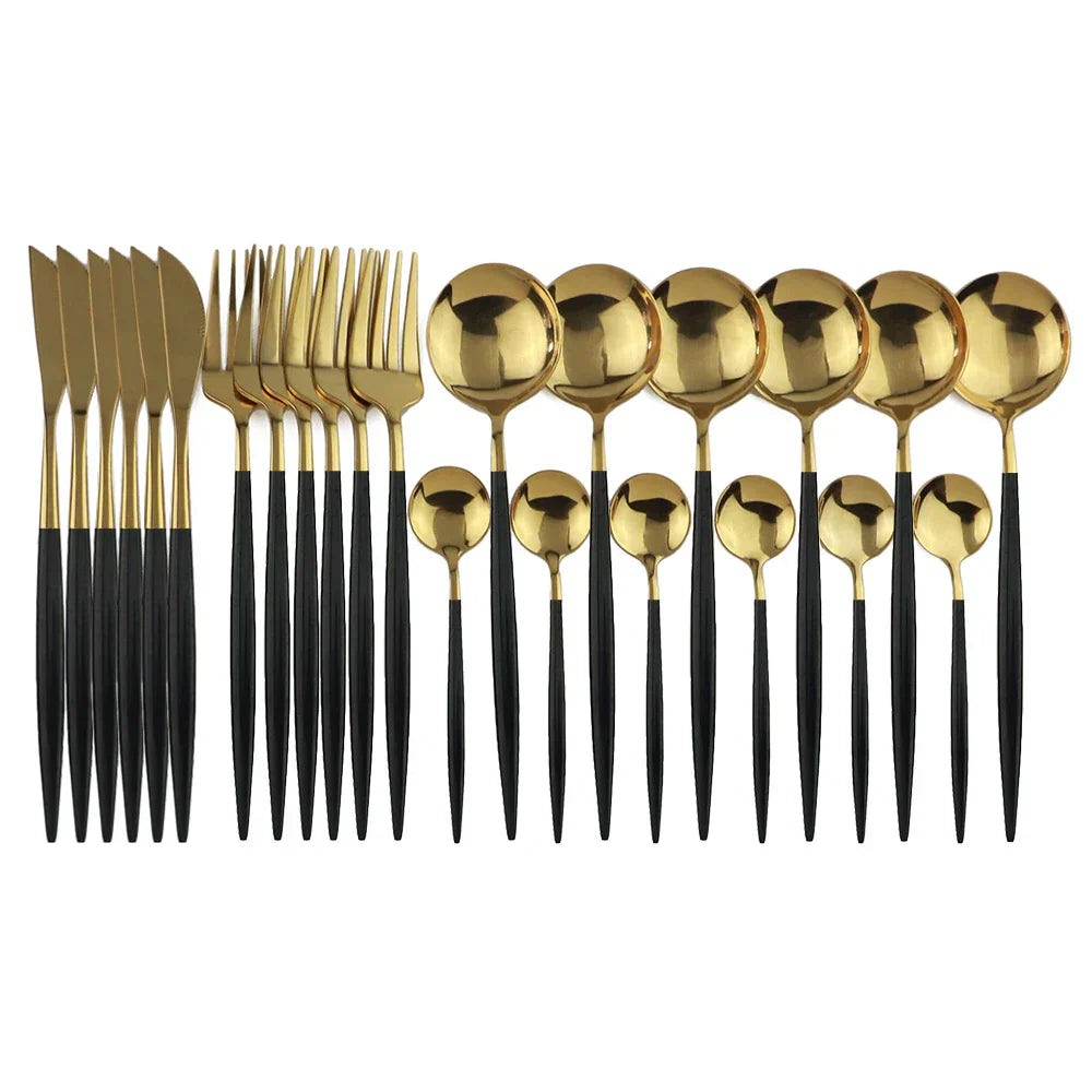 Premium Gold Plated Stainless Steel Silverware Set - Befez