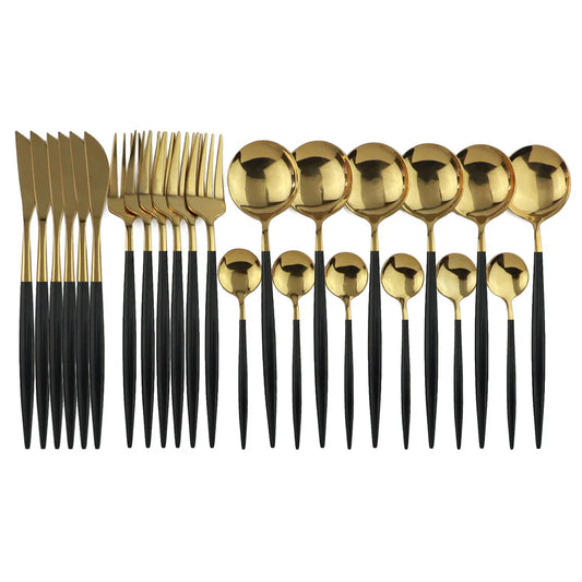 Premium Gold Plated Stainless Steel Silverware Set - Befez