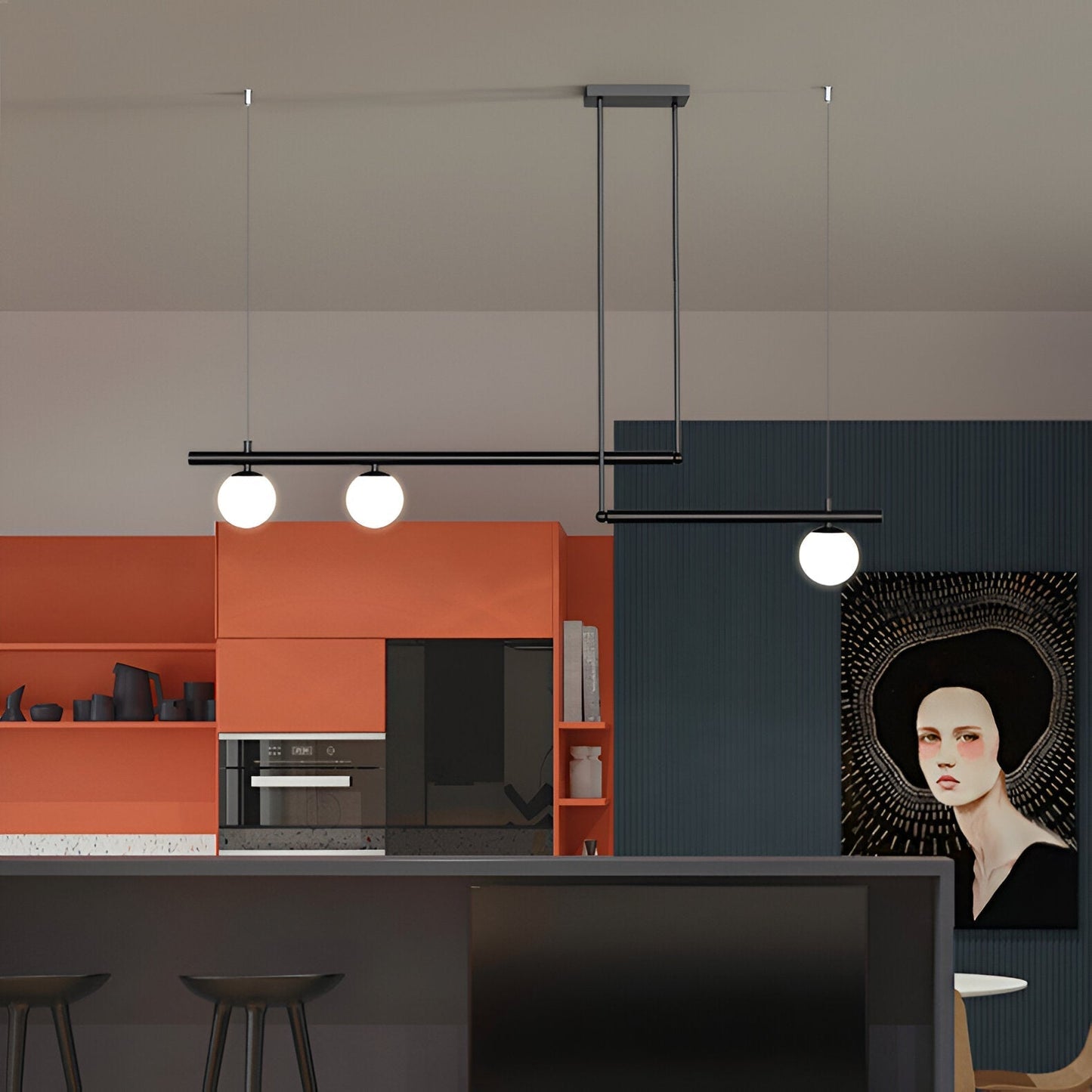 Modern Glass Linear Pendant Light