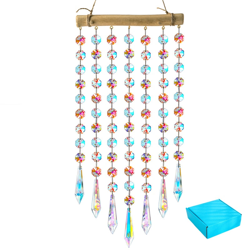 Sparkling Crystal Glass Window Wind Chime Decor