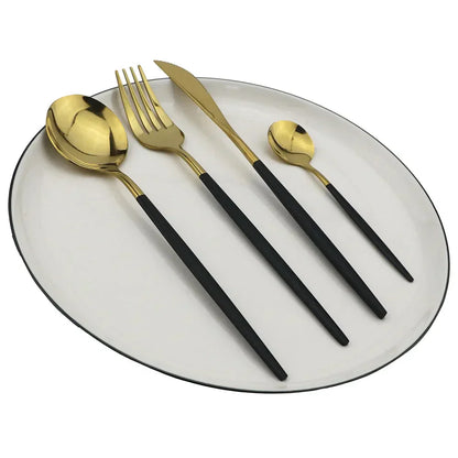 Premium Gold Plated Stainless Steel Silverware Set