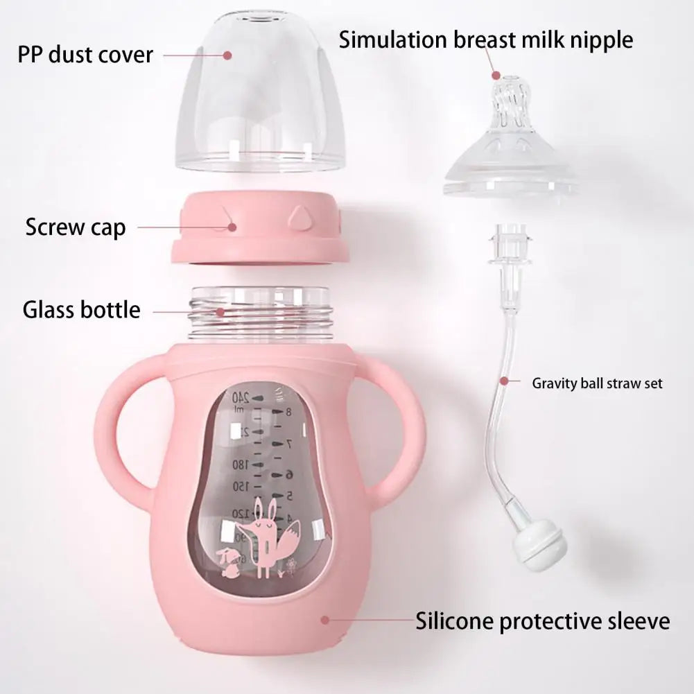 Befez | Baby Training Bottle with Handles - Soft Silicone Teat & Fun Designs
