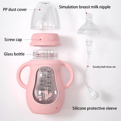 Befez | Baby Training Bottle with Handles - Soft Silicone Teat & Fun Designs