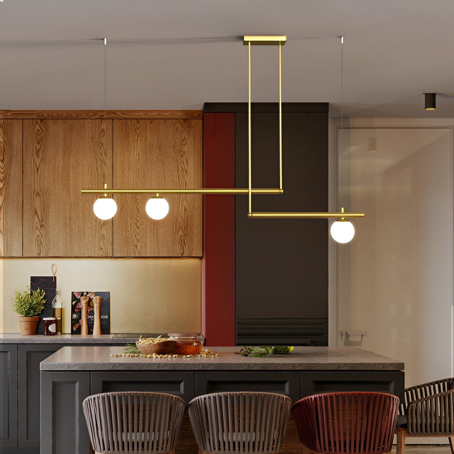 Modern Glass Linear Pendant Light