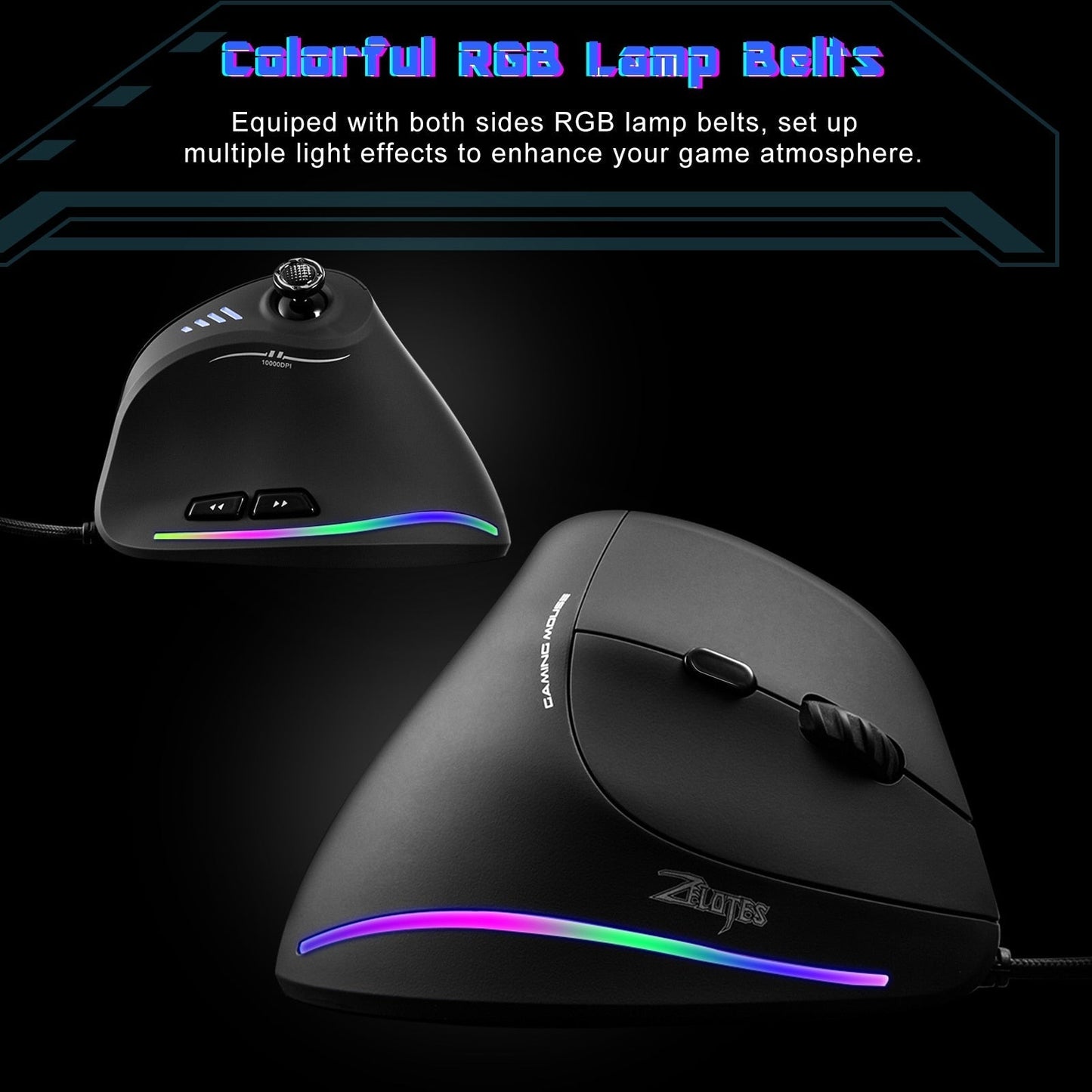 Customizable Comfortable RGB Gaming Mouse