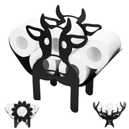 Fun Animal Iron Toilet Paper Holder with Storage