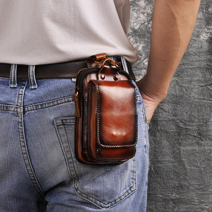 Stylish Genuine Leather Belt Bag for Men