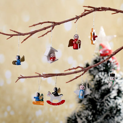 Christmas Tree Wooden Figure Decor Set