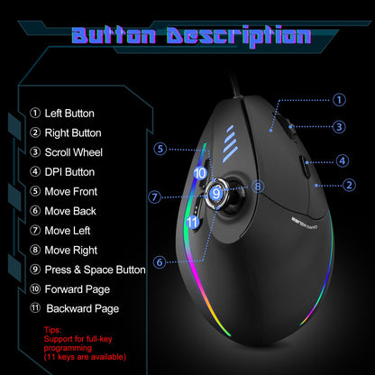 Customizable Comfortable RGB Gaming Mouse
