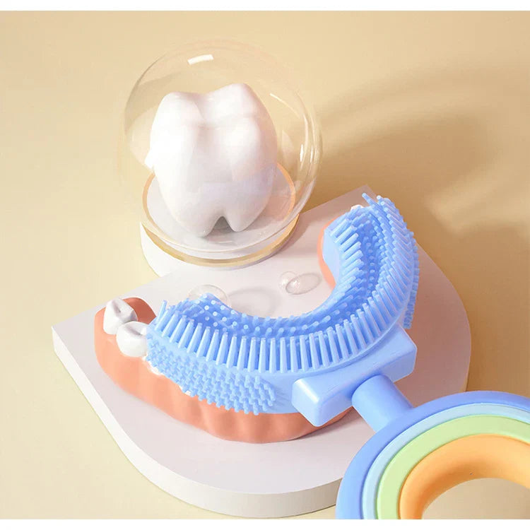 Soft Kids Toothbrush Colorful Rainbow Design