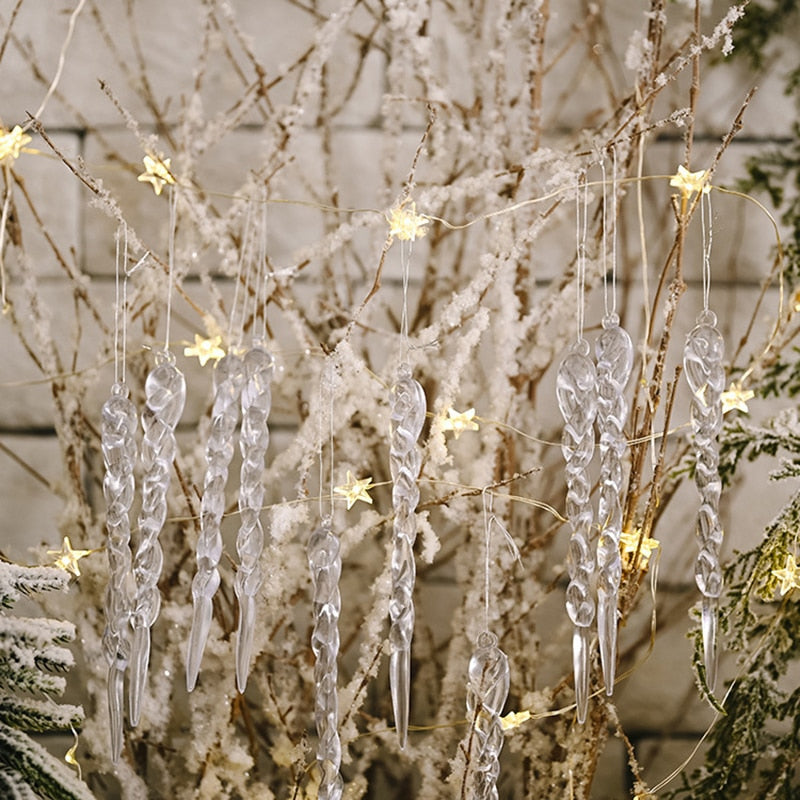 Befez | 12Pcs Snowy Hanging Christmas Icicle Decorations