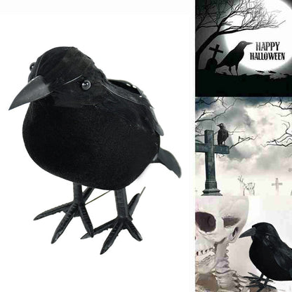 Spooky Black Bird Halloween Decoration
