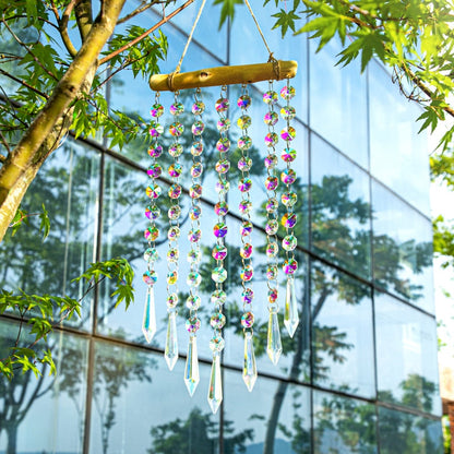 Sparkling Crystal Glass Window Wind Chime Decor