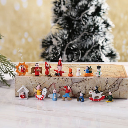 Christmas Tree Wooden Figure Decor Set