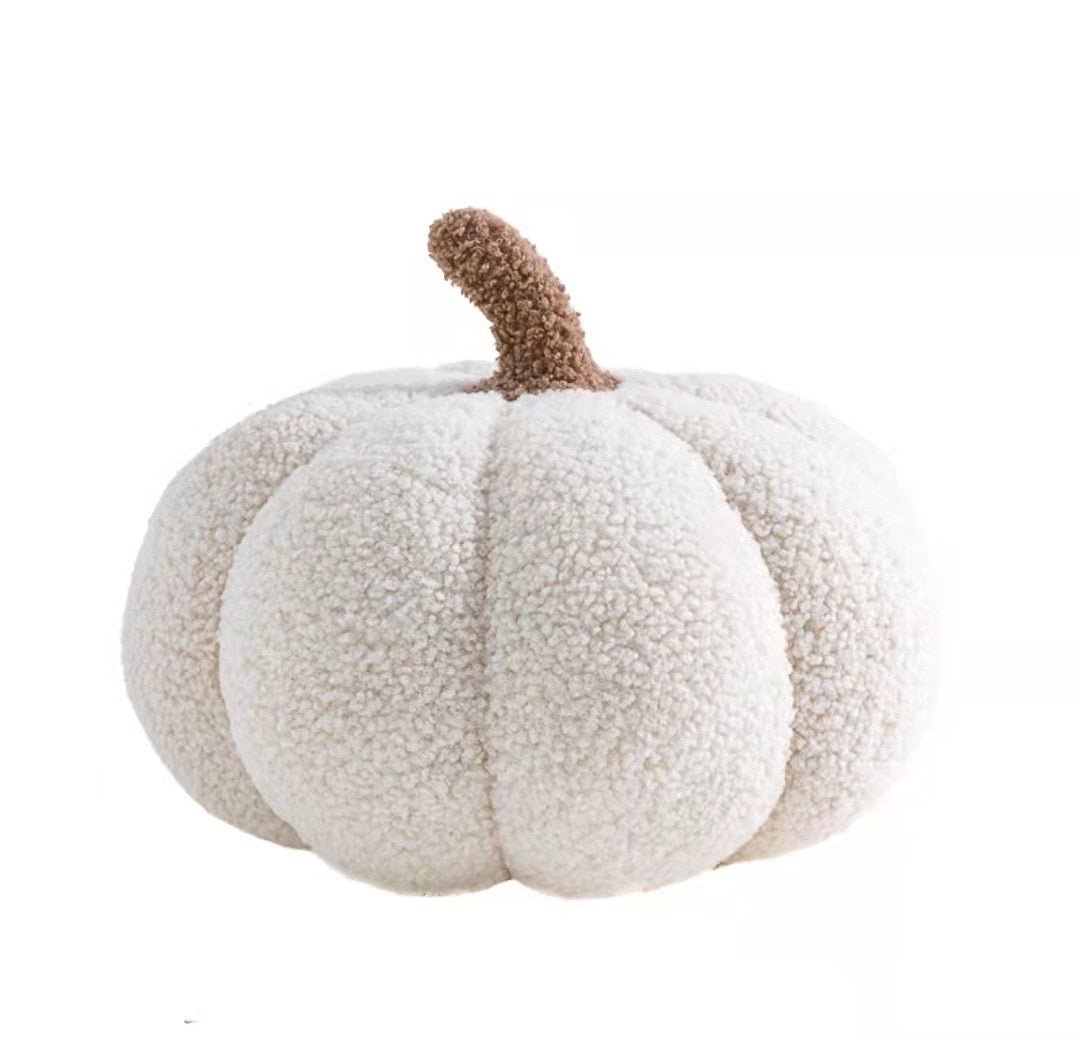 Plush Fall Pumpkin Throw Pillow