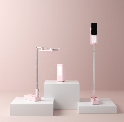 Portable 3ft Smartphone Stand with 360° Rotation and LED Light - Befez