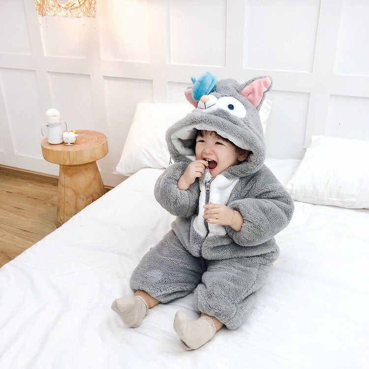 Adorable Plush Animal Onesie Costume for Babies
