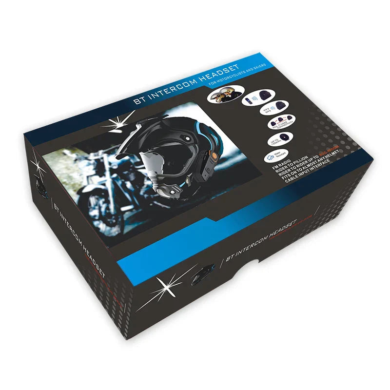 Waterproof Motorcycle Intercom with Bluetooth and Long Range