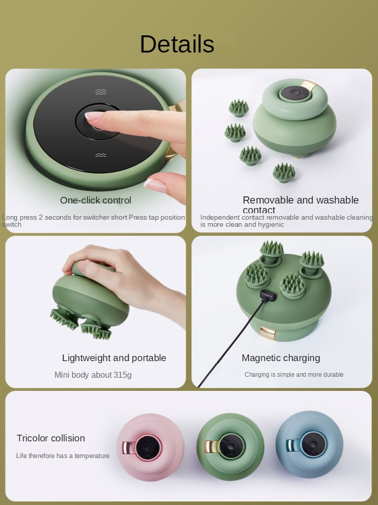 Rechargeable Water Resistant Electric Head Massager