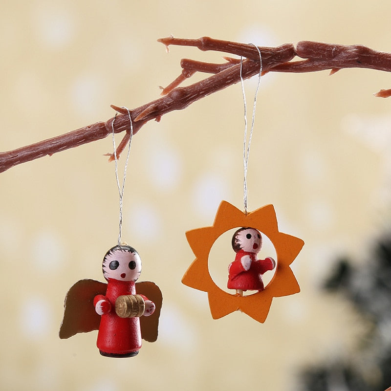 Christmas Tree Wooden Figure Decor Set