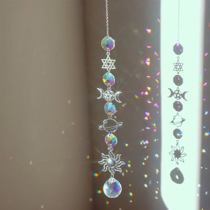 Beautiful Crystal Wind Chime Sun Catcher Moon Decor - Befez