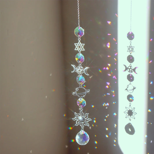 Beautiful Crystal Wind Chime Sun Catcher Moon Decor - Befez