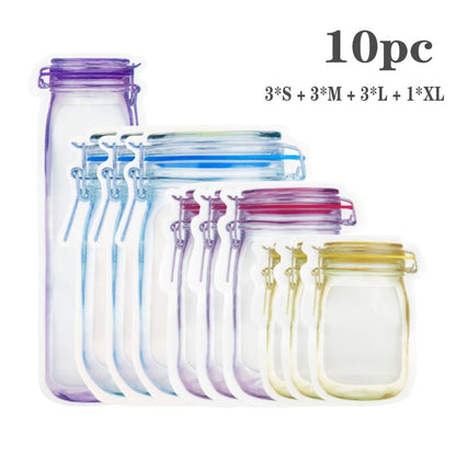 Clear Reusable Plastic Jar Storage Pouches
