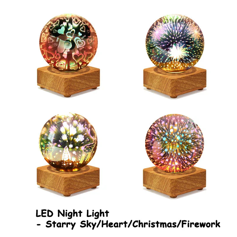 Colorful 3D Star Night Lamp with USB LED Light