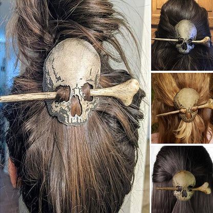 Edgy Goth Metal Skull Hair Pins