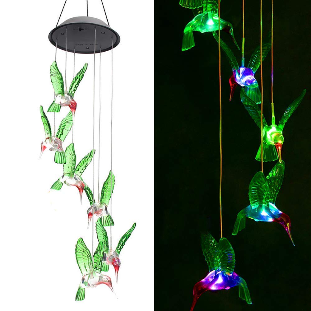 Colorful Solar Powered Hummingbird Garden Lights