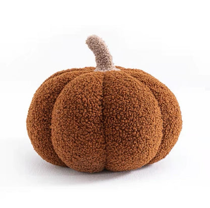 Plush Fall Pumpkin Throw Pillow