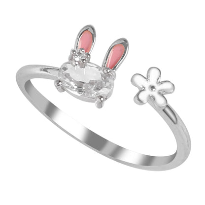 Sparkling Lucky Bunny Charm Ring