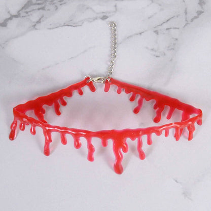 Spooky Blood Drop Gothic Pendant Necklace