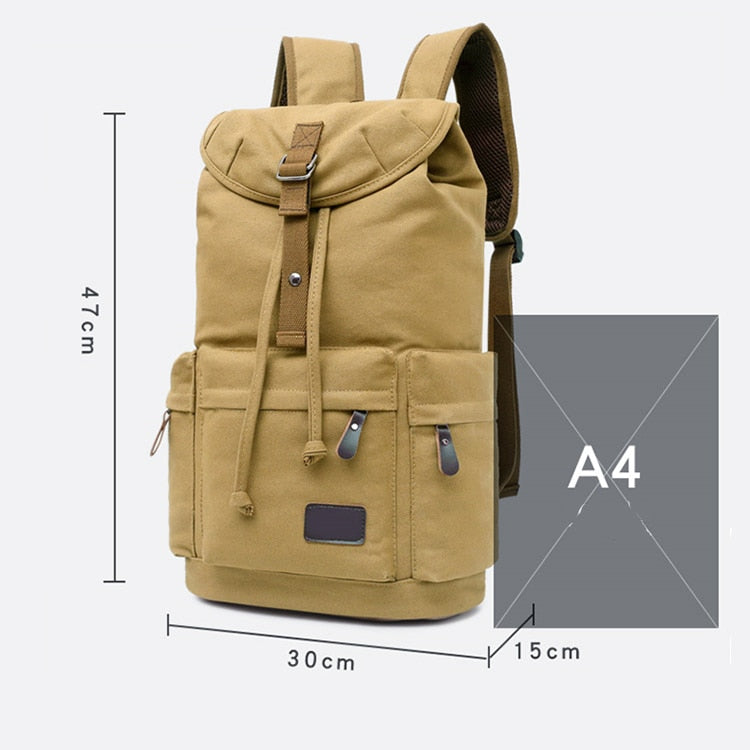 Spacious Durable Canvas Hiking Travel Backpack