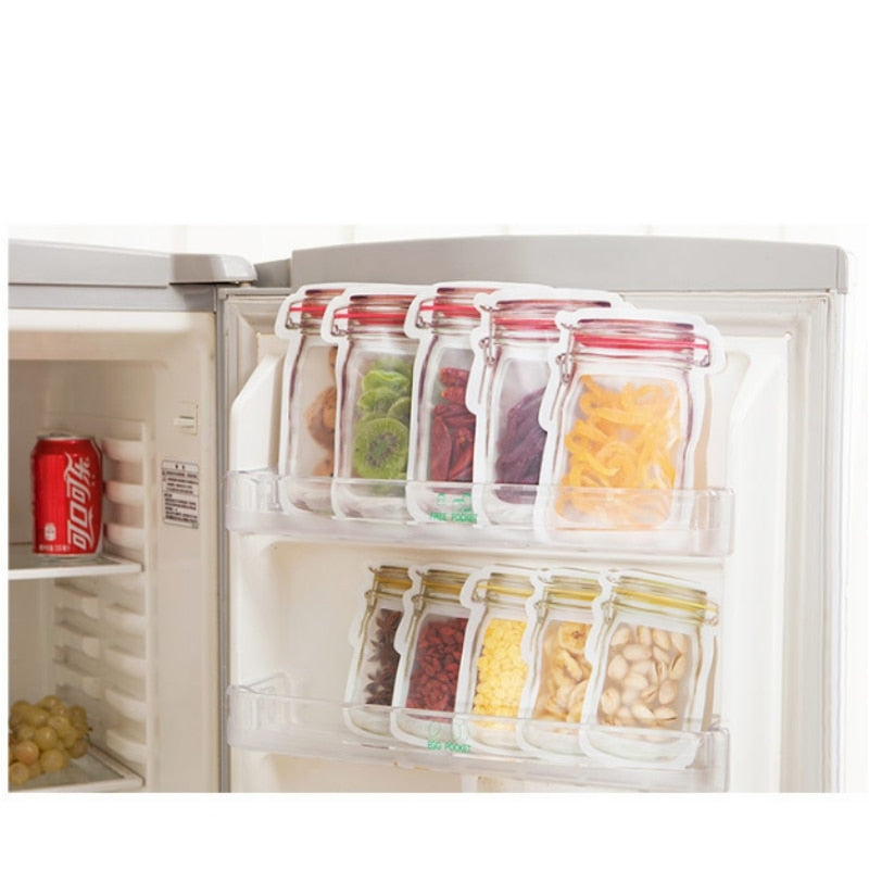 Clear Reusable Plastic Jar Storage Pouches