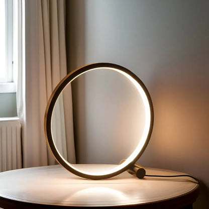 Stylish Round Table Lamp with LED Touch Dimmer