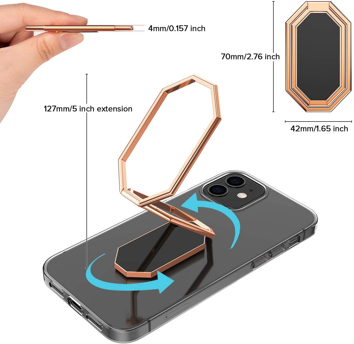 Sturdy Metal Phone Stand with 8-Sided Base