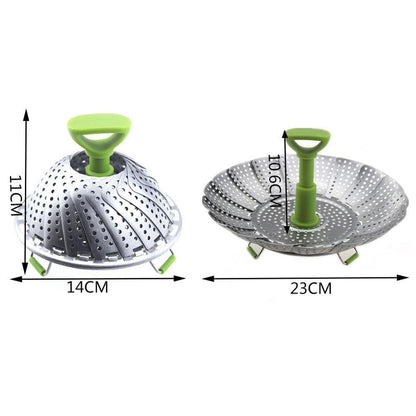 Premium Foldable Metal Veggie Steamer Basket
